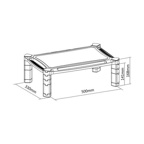 AISENS - SOPORTE ELEVADOR XL PARA MONITOR/PORTATIL, NEGRO
