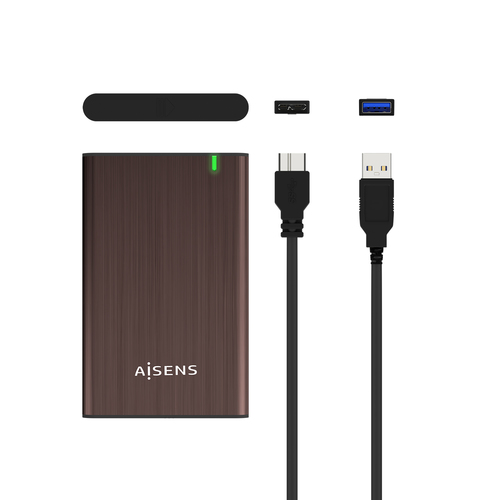 AISENS CAJA EXTERNA 2,5" ASE-2525BWN 9.5MM SATA A USB 3.0/USB3.1 GEN1, MARRON