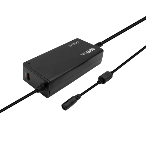 AISENS CARGADOR 90W AUTOMATICO UNIVERSAL MULTITENSION CON 12 CONECTORES + USB-A QC.3.0