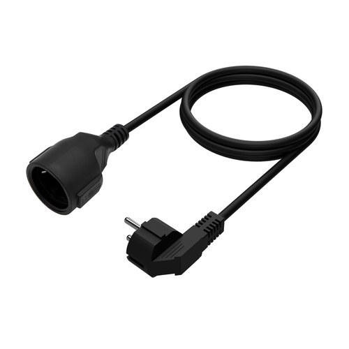 AISENS - CABLE ALARGADOR DE ALIMENTACION SCHUKO, CEE7/M-CEE7/H, NEGRO, 5.0M