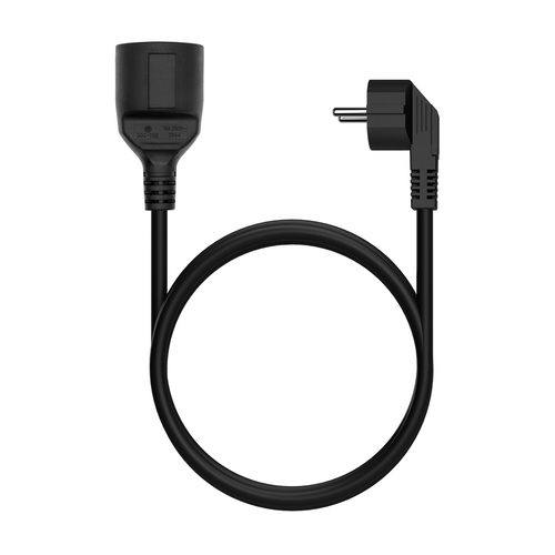 AISENS - CABLE ALARGADOR DE ALIMENTACION SCHUKO, CEE7/M-CEE7/H, NEGRO, 5.0M