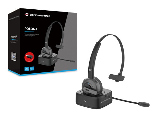 CONCEPTRONIC AURICULAR  BLUETOOTH 5.0 CON BASE DE CARGA POLONA03BD