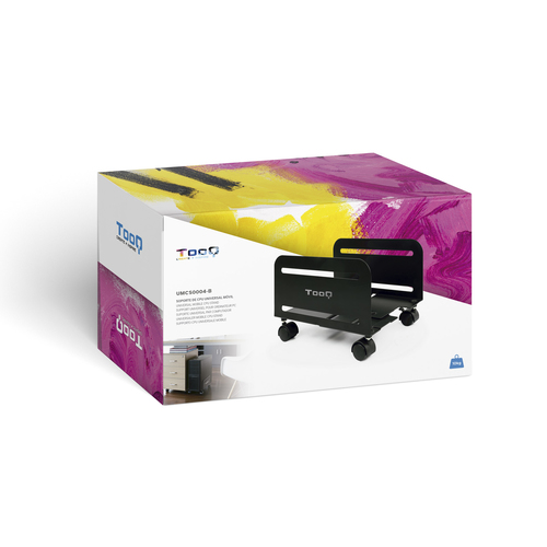 TOOQ SOPORTE METALICO PARA CPU DE SUELO CON RUEDAS