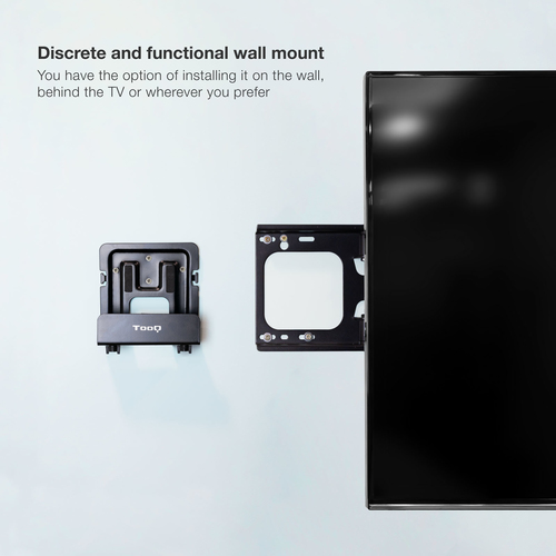 TOOQ SOPORTE UNIVERSAL DE PARED PARA REPRODCUTOR MULTIMEDIA, ROUTER, MINI PC, NEGRO