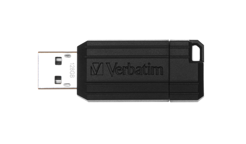 VERBATIM PENDRIVE STORE'N'GO PINSTRIPE 128GB HI-SPEED RETRACTIL USB 2.0 NEGRO