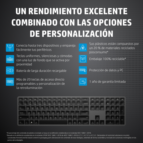 HP Teclado 975 modo dual inalambrico