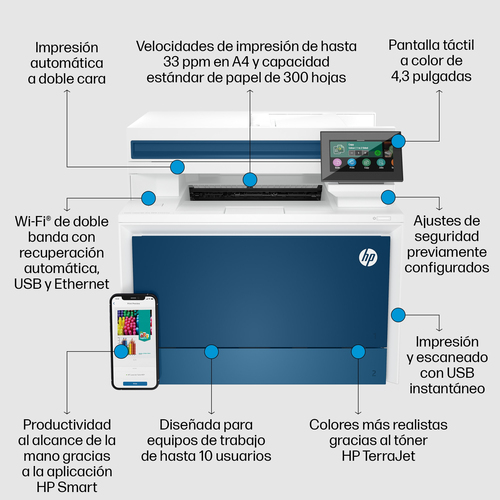 HP Multifuncion laser color LaserJet Pro MFP 4302DW