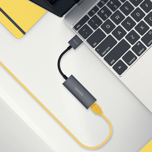 AISENS - CONVERSOR USB 3.0 A ETHERNET GIGABIT 10/100/1000 MBPS, GRIS, 15CM