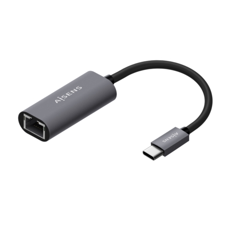 AISENS - CONVERSOR USB3.1 GEN1 USB-C A ETHERNET GIGABIT 10/100/1000 MBPS, GRIS, 15CM