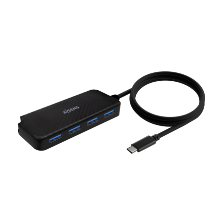 AISENS - HUB USB 3.1 USB-C, USB-C/M-4XTIPO A/H, NEGRO, 60CM