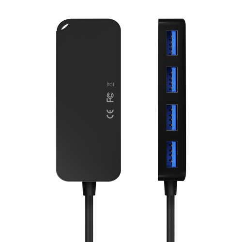 AISENS - HUB USB 3.1 USB-C, USB-C/M-4XTIPO A/H, NEGRO, 60CM