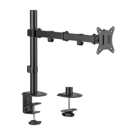 AISENS - SOPORTE DE MESA ECO GIRATORIO E INCLINABLE PARA 9KG (3 PIVOTES, 1 BRAZO) DE 17-32, NEGRO