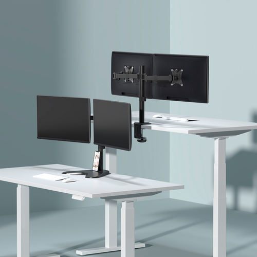 AISENS - SOPORTE DE MESA ECO GIRATORIO E INCLINABLE PARA 9KG (3 PIVOTES, 2 BRAZOS) DE 17-32, NEGRO