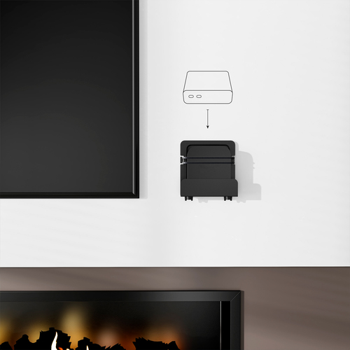 AISENS - SOPORTE UNIVERSAL DE PARED PARA MINI PC, ROUTER, NEGRO