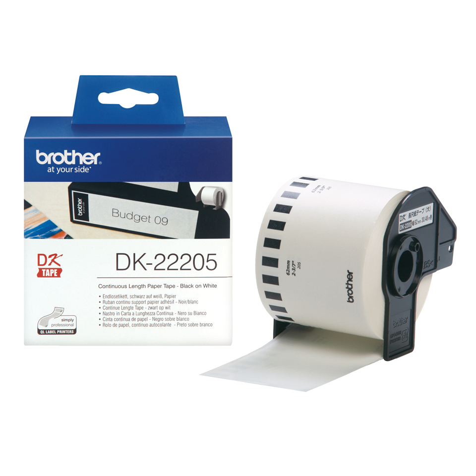 BROTHER Rollo de Papel Continuo de 62mm x 30,48m