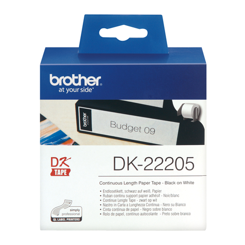 BROTHER Rollo de Papel Continuo de 62mm x 30,48m