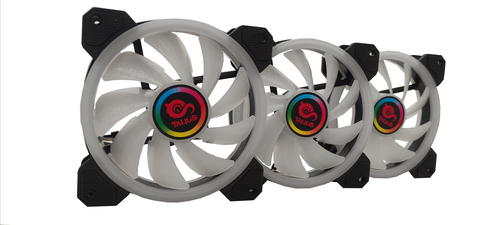 TALIUS IRIS SPECTRUM ARGB/CRONOS -KIT DE 3 VENTILADORES 120 MM  COLOR NEGRO