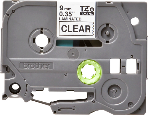 BROTHER Cinta laminada transparente/negro 9 mm