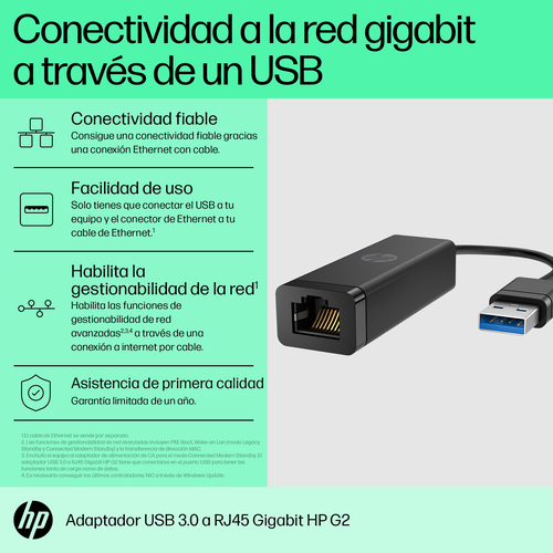 HP Adaptador USB 3.0 a RJ45 G2