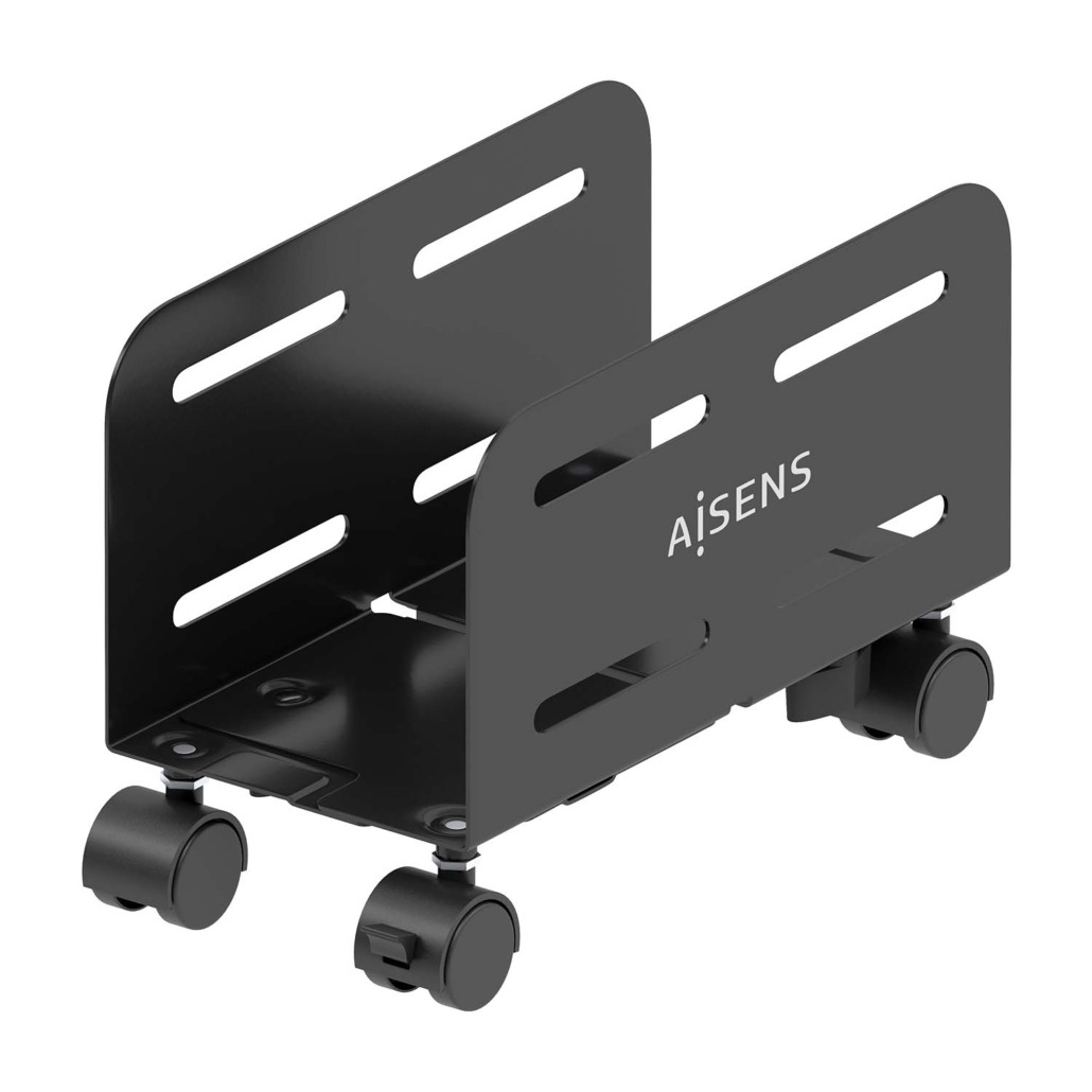 AISENS - SOPORTE METALICO AJUSTABLE DE SUELO PARA CPU, NEGRO