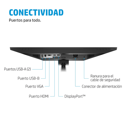 HP Monitor E24mv G4 / 23,8" / FHD / VGA-HDMI-DisplayPort-USB(A) / Regulable Altura / Webcam