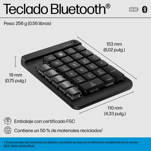 HP Teclado NUMERICO 435 programable inalambrico