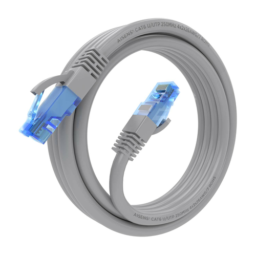 AISENS - CABLE DE RED LATIGUILLO RJ45 CAT.6 UTP AWG26 CCA, GRIS, 3.0M