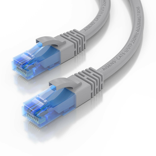 AISENS - CABLE DE RED LATIGUILLO RJ45 CAT.6 UTP AWG26 CCA, GRIS, 3.0M