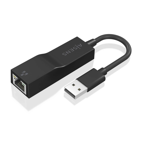 AISENS - CONVERSOR USB 3.0 A ETHERNET GIGABIT 10/100/1000 MBPS, NEGRO, 15CM