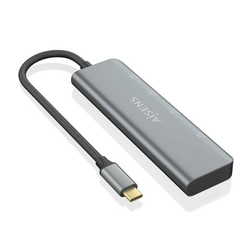 AISENS - HUB USB 3.2 GEN1 5G USB-C, USB-C/M-2xUSB-C/H-2xUSB-A/H, GRIS, 15CM