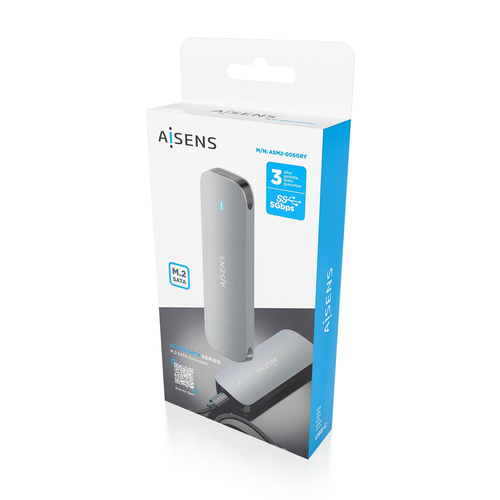AISENS - CAJA EXTERNA M.2 (NGFF) ASM2-006GRY SATA A USB3.1 GEN1, GRIS