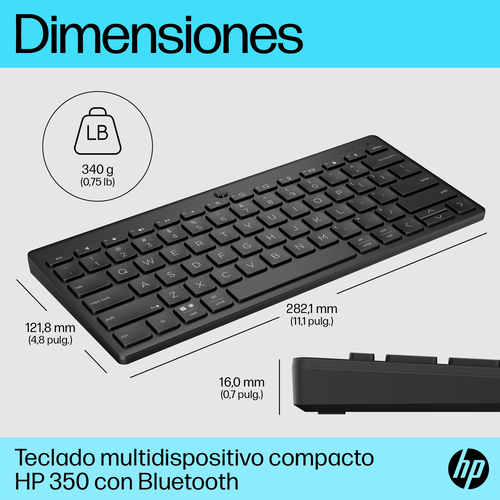 HP Teclado 355 multidispositivo compacto inalambrico
