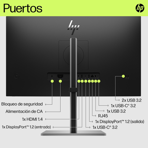 HP Monitor E27u G5 / 27" / QHD / HDMI-DisplayPort-USB(A)-USB(C) / Regulable Altura