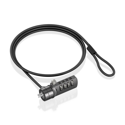 AISENS - CABLE DE SEGURIDAD CON CERRADURA DE COMBINACION PARA ORDENADOR, MONITOR, PORTATIL 1.5M