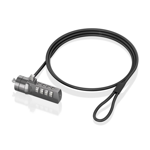 AISENS - CABLE DE SEGURIDAD CON CERRADURA DE COMBINACION PARA ORDENADOR, MONITOR, PORTATIL 1.5M