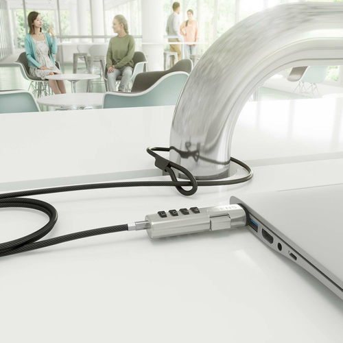 AISENS - CABLE DE SEGURIDAD TIPO NANO CON CERRADURA DE COMBINACION PARA ORDENADOR, MONITOR, PORTATIL 1.5M
