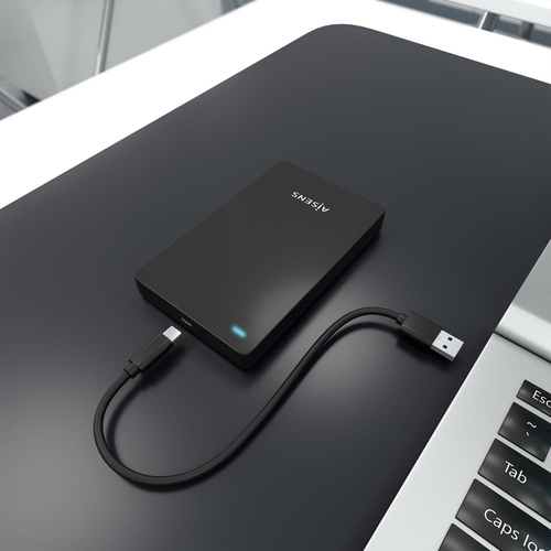 AISENS - CAJA EXTERNA 2,5  9.5MM SATA A USB-C USB3.1 GEN1, NEGRA