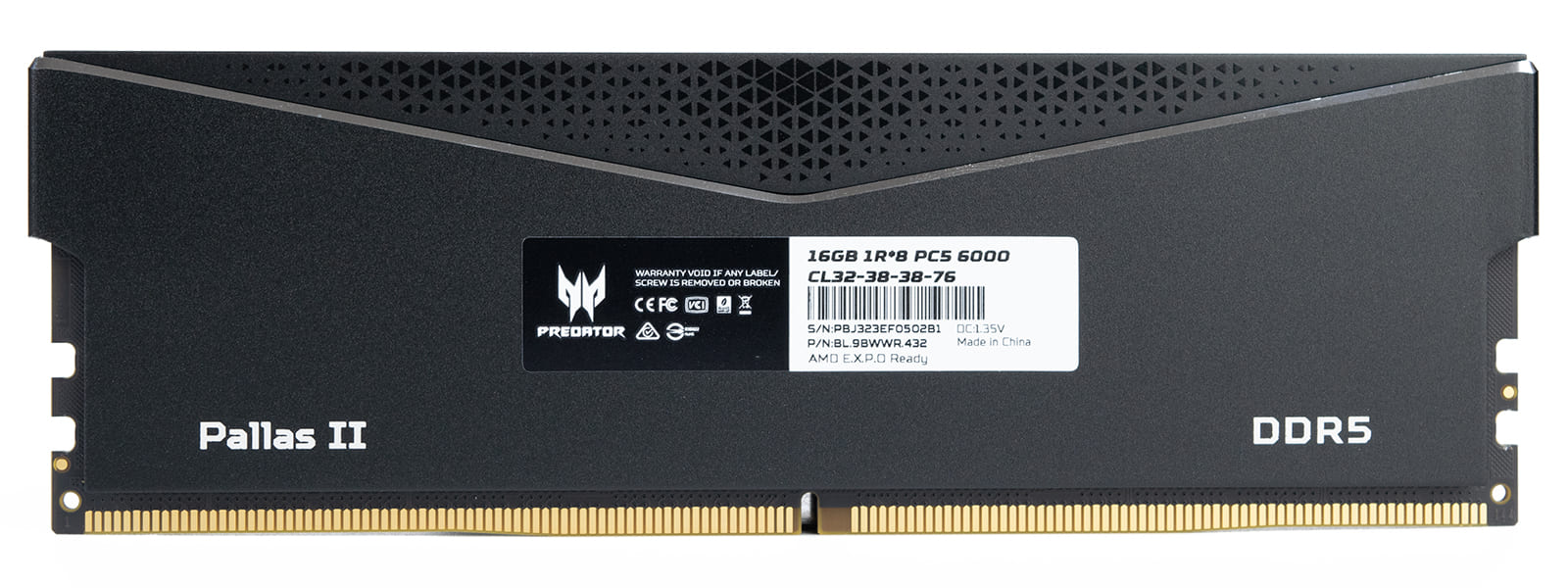 ACER Predator PallasII DDR5 Heatsink U-DIMM 6000Mhz 64GB (32GB*2) CL 32 Negra