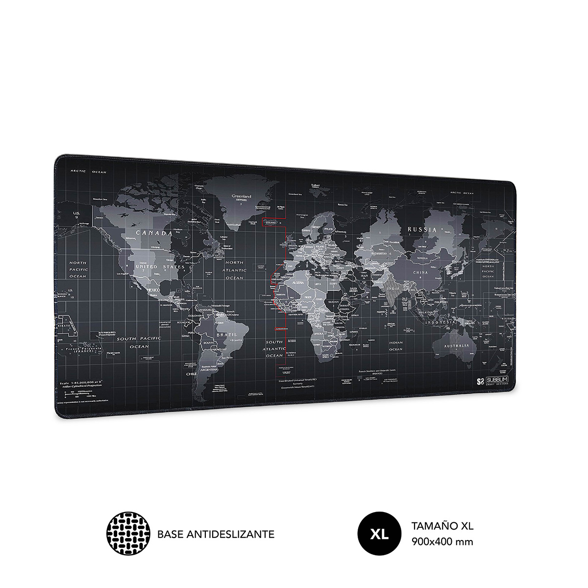 SUBBLIM Alfombrilla Mousepad World XL