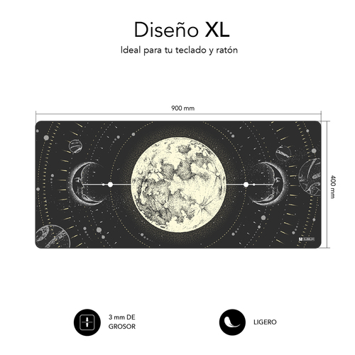 SUBBLIM Alfombrilla Lunar XL Mouse Pad 900x400x3