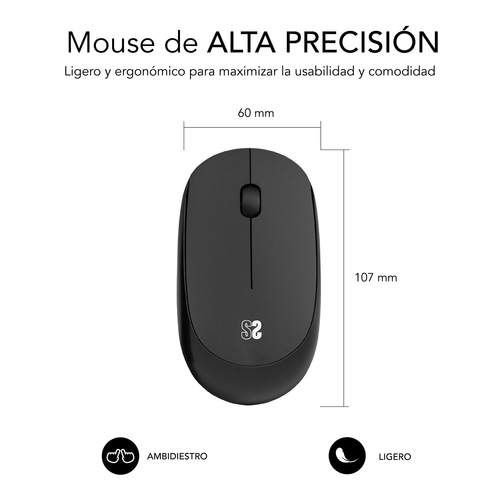 SUBBLIM Harmony Pack Mousepad XL + Wireless Mouse Black