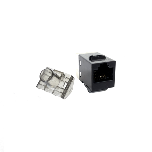PHASAK Conector Keystone UTP RJ 45 Hembra Cat. 6 Dual Block Phasak 180º negro