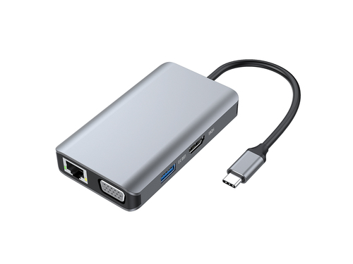 Conceptronic Docking USB-C 7in1 1xHDMI 4K  1xVGA 3xUSB-A 3.0 1xRJ45 Gigabit 1xUSB-C Alimentacion 100W