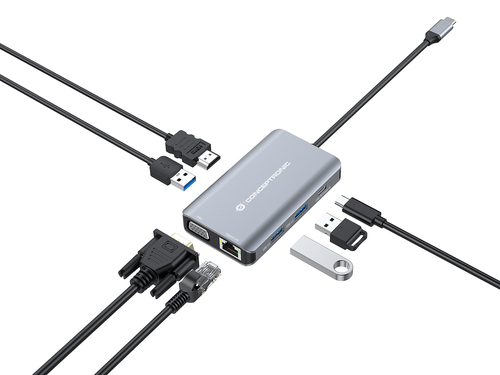 Conceptronic Docking USB-C 7in1 1xHDMI 4K  1xVGA 3xUSB-A 3.0 1xRJ45 Gigabit 1xUSB-C Alimentacion 100W