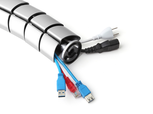 Equip Organizador de Cables Doble Canal Color Plata