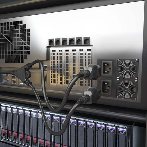 AISENS - CABLE ALIMENTACION CPU, CEE7/M-2xC13/H, NEGRO, 3.0M