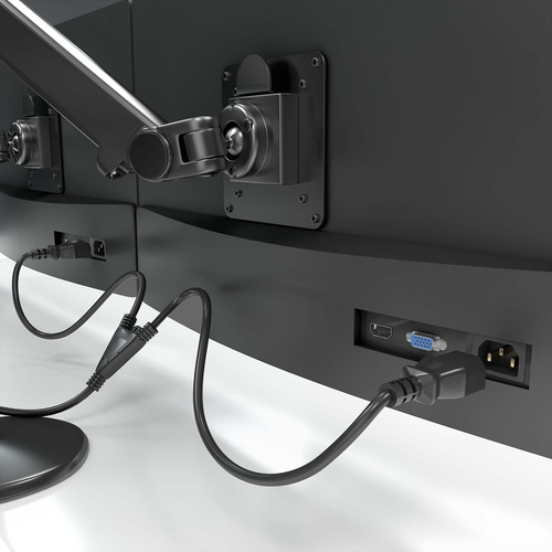 AISENS - CABLE ALIMENTACION CPU, CEE7/M-2xC13/H, NEGRO, 3.0M