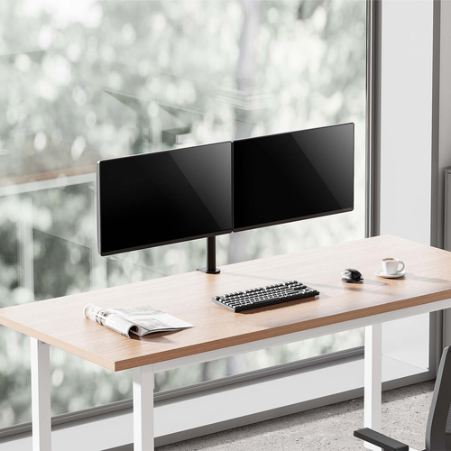 AISENS - SOPORTE DE MESA ECO GIRATORIO E INCLINABLE PARA MONITOR/TV 10KG (3 PIVOTES, 2 BRAZOS) DE 17-32, NEGRO