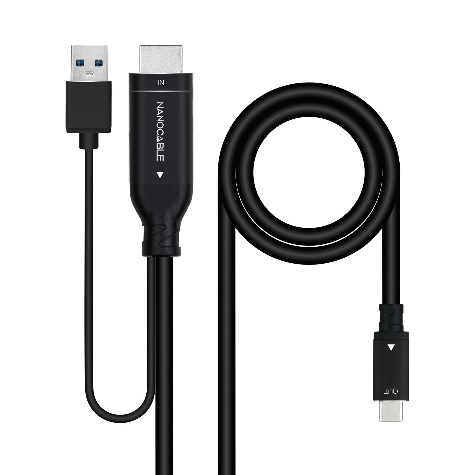 NANOCABLE CABLE CONVERSOR HDMI A USB-C, HDMI/M-USB-C/M 1.8 M