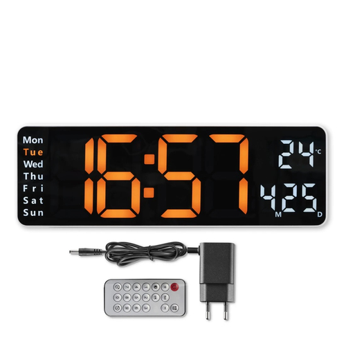 HAMA Reloj de Pared digital c/Termometro Santa Cruz, Blanco